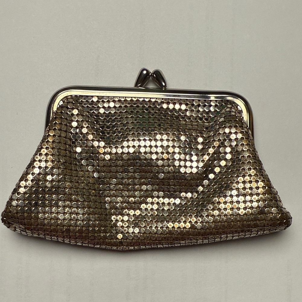 Elegant Vintage Silver Sequin Clutch purse bag from high end vintage shop London